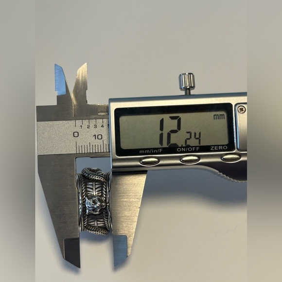 GUCCI Malachite Stone Gucci Garden Snake Tiger Heavy 925 Silver Ring 8.75US RARE - Picture 11 of 12